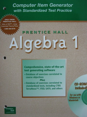 (image for) Algebra 1 Computer Item Generator with Standardized Test (P)