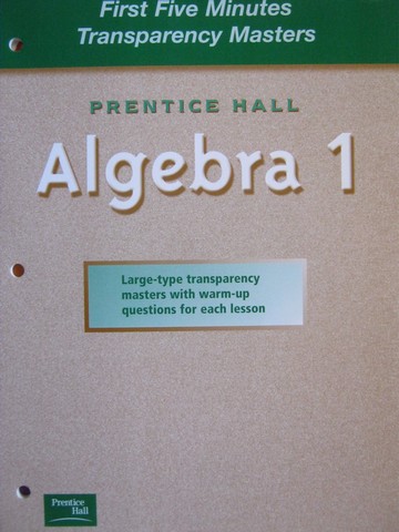 (image for) Algebra 1 First Five Minutes Transparency Masters (P)