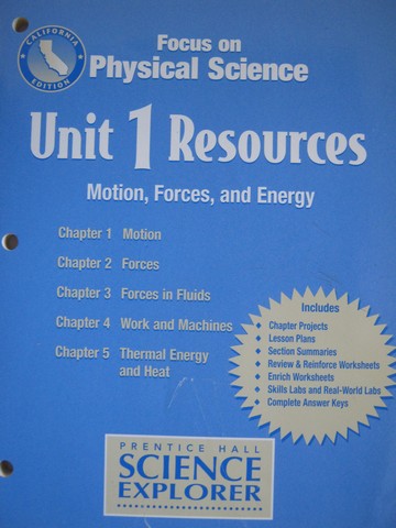 (image for) Focus on Physical Science Unit 1 Resources (CA)(P)