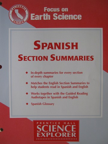 (image for) Focus on Earth Science Spanish Section Summaries (CA)(P)