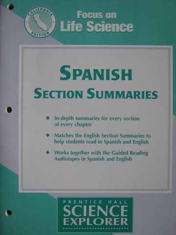 (image for) Focus on Life Science Spanish Section Summaries (CA)(P)