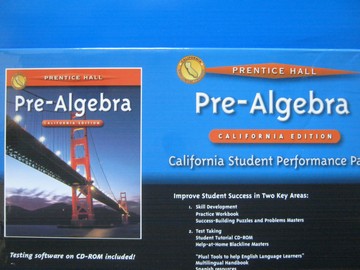 (image for) Pre-Algebra California Student Performance Pack (CA)(Pk)