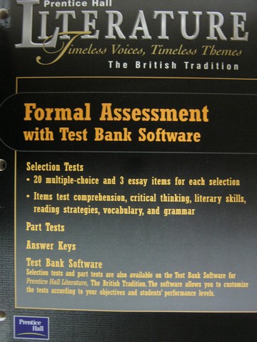 (image for) Literature British Tradition Formal Assessment with Test Bank(P)