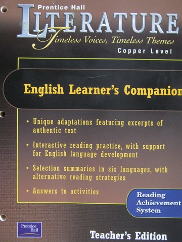 (image for) Literature Copper Level English Learners Companion TE (TE)(P)