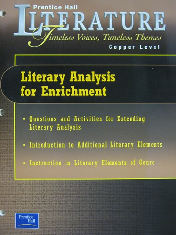 (image for) Literature Copper Level Literary Analysis for Enrichment (P)