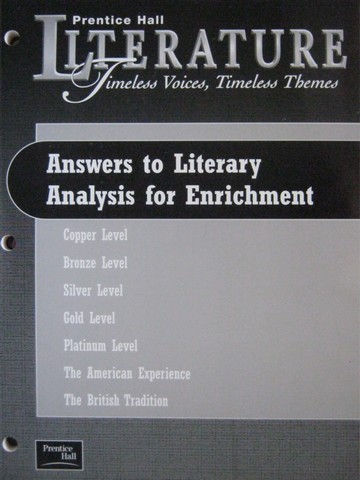 (image for) Literature Answers to Literary Analysis for Enrichment (P)