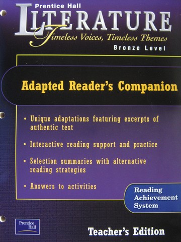 (image for) Literature Bronze Level Adapted Reader's Companion TE (TE)(P)