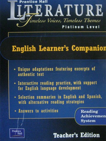 (image for) Literature Platinum Level English Learner's Companion TE (TE)(P)
