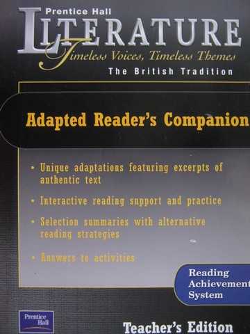 (image for) Literature British Tradition Adapted Reader's Companion TE (P)