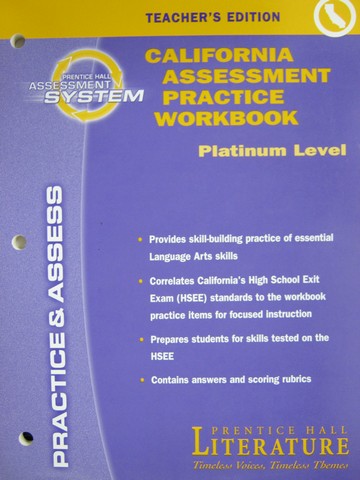 (image for) Literature Platinum Level Assessment Practice Workbook TE(CA)(P)