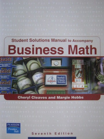 (image for) Business Math 7th Edition Student Solutions Manual (P)
