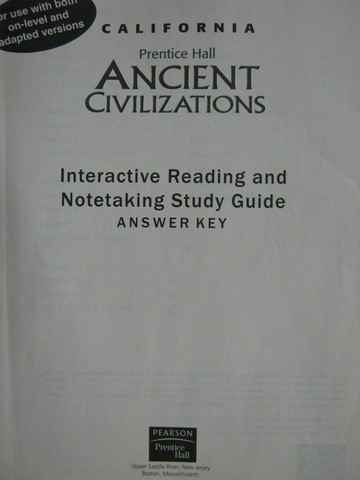 (image for) Ancient Civilizations Interactive Reading Answer Key (CA)(P)