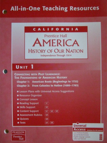 (image for) America History of Our Nation All-in-One TR Unit 1 (CA)(P)