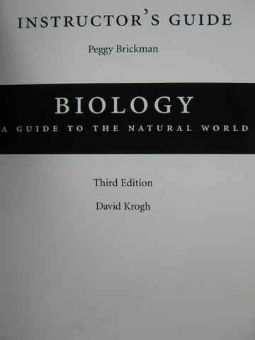 (image for) Biology A Guide to the Natural World 3e IG (TE)(P) by Brickman