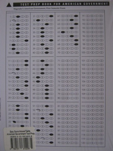 (image for) Magruder's American Government Easy Score Answer Cards (Pk)