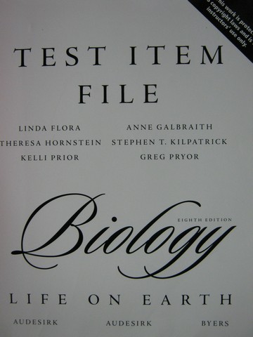 (image for) Biology Life on Earth 8th Edition Test Item File (P) by Flora
