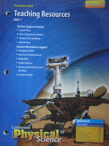 (image for) California Focus on Physical Science TR Unit 1 (CA)(TE)(P)