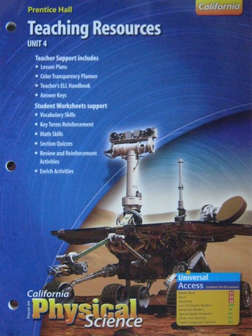 (image for) California Focus on Physical Science TR Unit 4 (CA)(TE)(P)