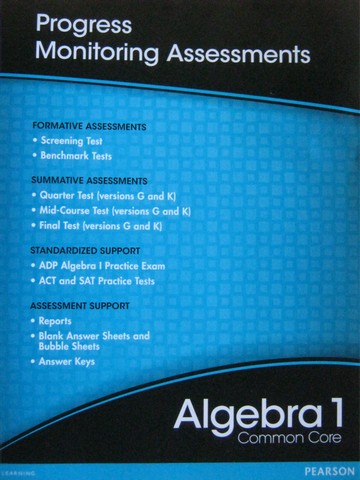 (image for) Algebra 1 Common Core Progress Monitoring Assessments (P)