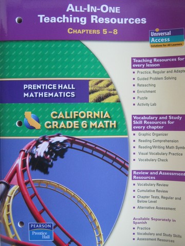 (image for) California Grade 6 Math All-in-One TR Chapters 5-8 (CA)(TE)(P)