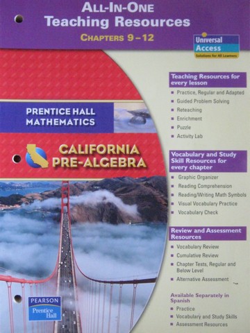 (image for) California Pre-Algebra All-in-One TR Chapters 9-12 (CA)(TE)(P)