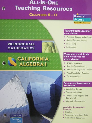 (image for) California Algebra 1 All-in-One TR Chapters 9-11 (CA)(TE)(P)
