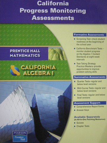 (image for) California Algebra 1 Progress Monitoring Assessments (CA)(P)
