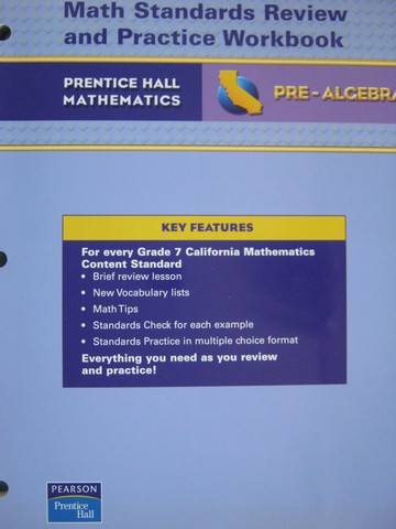 (image for) California Pre-Algebra Math Standards Review & Practice (P)