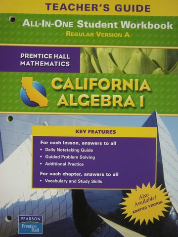 (image for) California Algebra 1 All-in-One Student Workbook Version A TG(P)