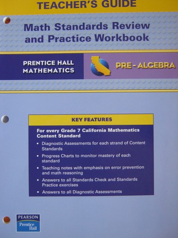 (image for) California Pre-Algebra Math Standards Review & Practice (TE)(P)