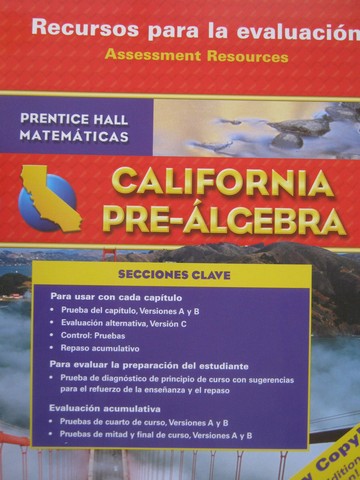 (image for) California Pre-Algebra Recursos para la evaluacion (CA)(P)