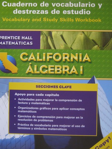 (image for) California Algebra 1 Cuaderno de vocabulario y destrezas (CA)(P)
