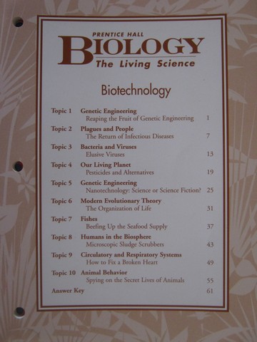 (image for) Biology The Living Science Biotechnology (P)