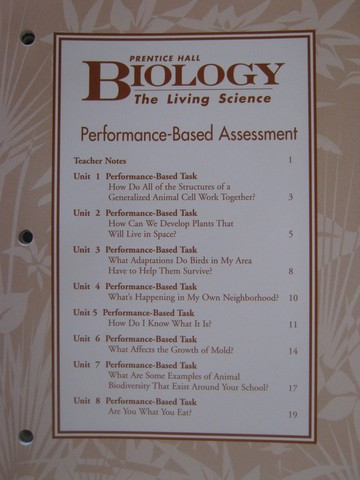 (image for) Biology The Living Science Performance-Based Assessment (P)