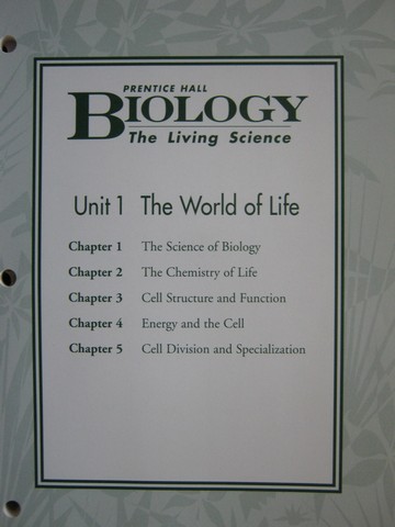 (image for) Biology The Living Science Chapter Resources Unit 1 (P)