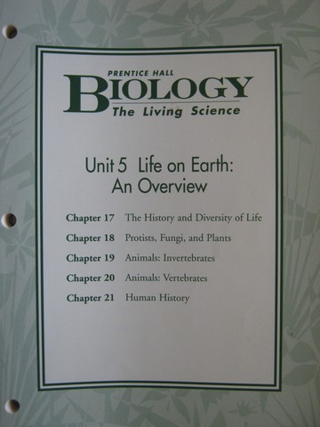 (image for) Biology The Living Science Chapter Resources Unit 5 (P)