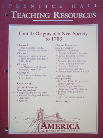 (image for) America Pathways to the Present Survey Edition TR Unit 1 (P)