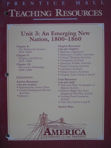 (image for) America Pathways to the Present Survey Edition TR Unit 3 (P)