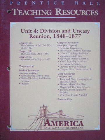 (image for) America Pathways to the Present Survey Edition TR Unit 4 (P)