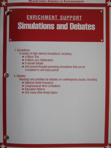 (image for) Magruder's American Government Simulations & Debates (P)