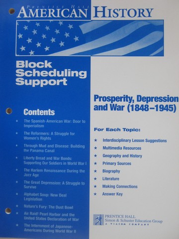 (image for) American History Block Scheduling Support Prosperity, (P)