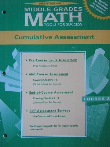 (image for) Middle Grades Math Course 3 Cumulative Assessment (P)