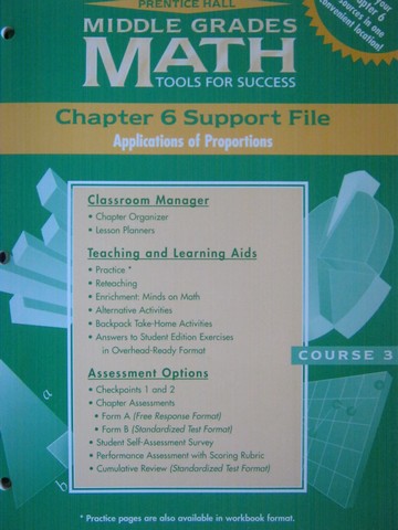 (image for) Middle Grades Math Course 3 Chapter 6 Support File (P)