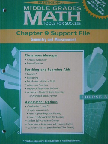 (image for) Middle Grades Math Course 3 Chapter 9 Support File (P)