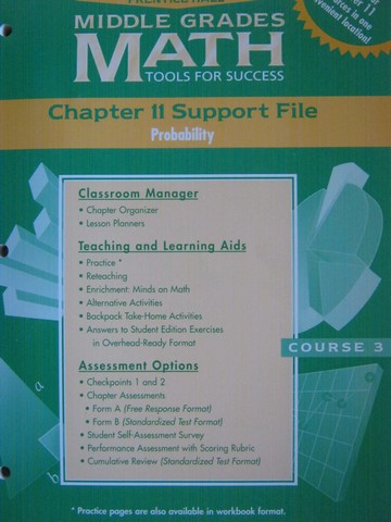 (image for) Middle Grades Math Course 3 Chapter 11 Support File (P)