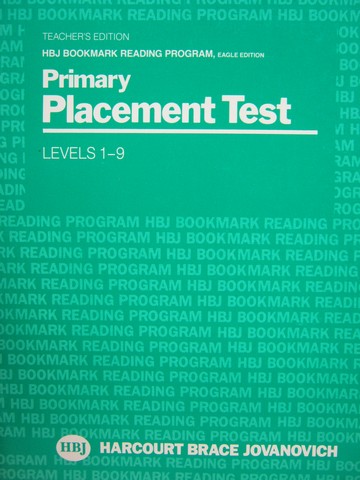 (image for) HBJ Bookmark Reading Eagle Levels 1-9 Primary Placement Test (P)
