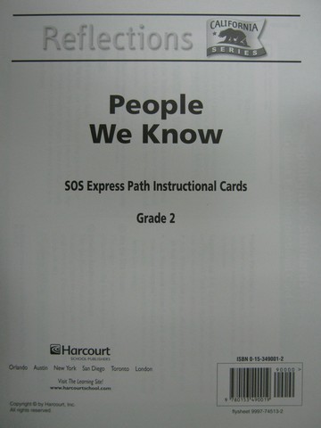 (image for) Reflections 2 SOS Express Path Instructional Cards (CA)(Pk)