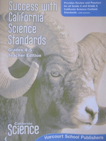 (image for) California Science 4-5 Success with Science Standards TE (CA)(P)