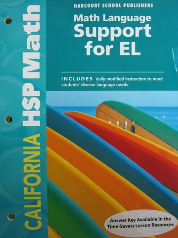 (image for) California HSP Math 3 Math Language Support for EL (CA)(P)