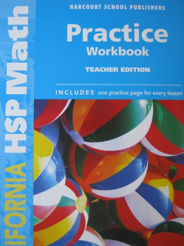 (image for) California HSP Math K Practice Workbook TE (CA)(TE)(P)